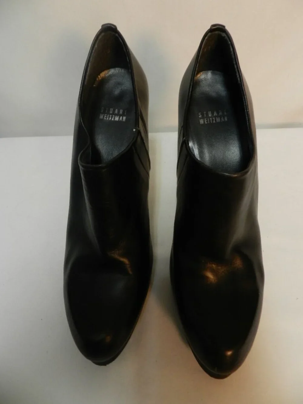 Stuart Weitzman Leather heeled black boots booties pumps ankle Women Size Sz 10